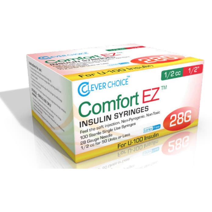 Clever Choice Comfort EZ U-100 Insulin Syringes - Box of 100 - Image 1