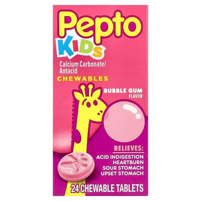 Pepto Bismol, Kids, Pepto Chewables Tablet , Bubblegum Flavor, 24 Count - Each