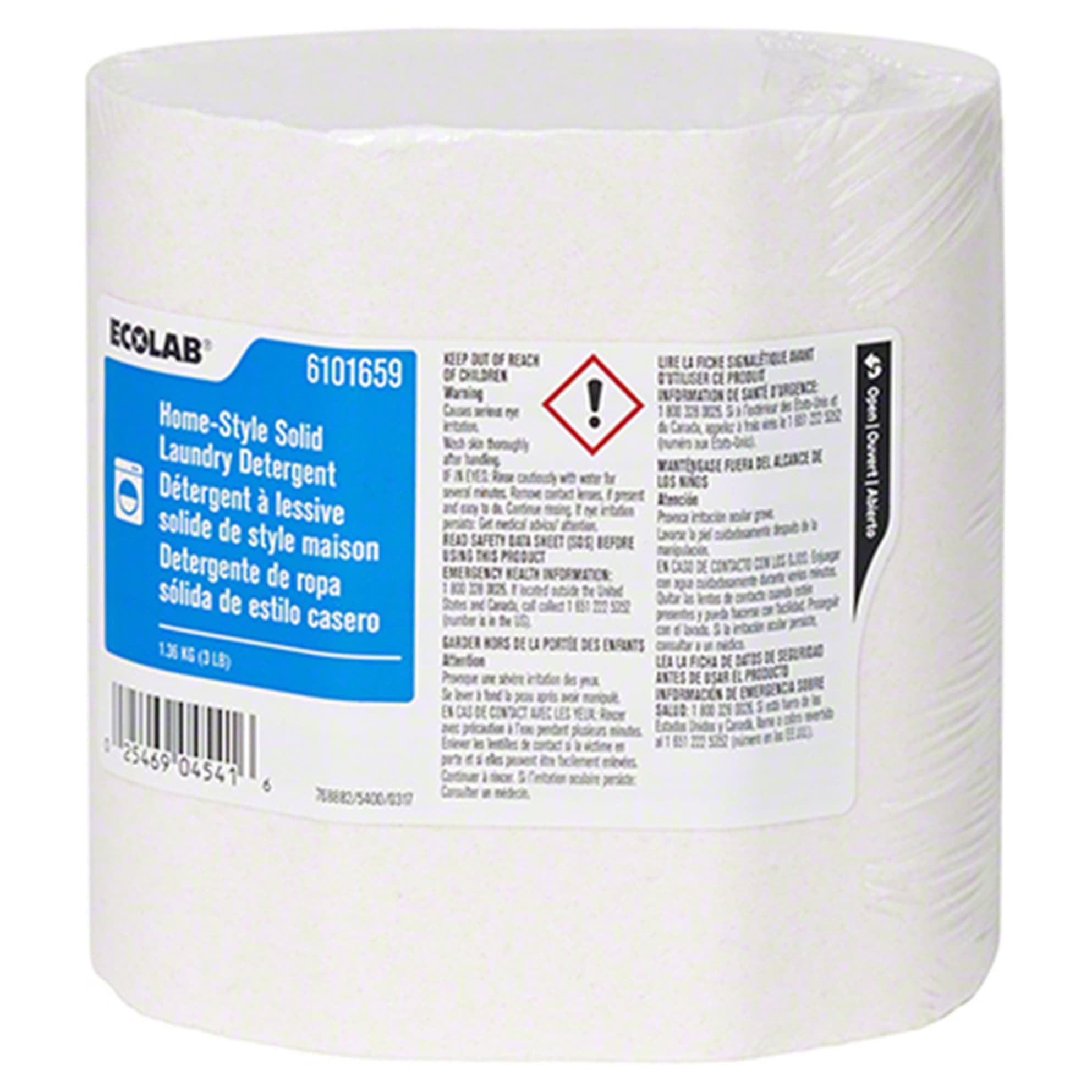 Ecolab Home‑Style Solid Laundry Detergent 3 lb - Case of 4