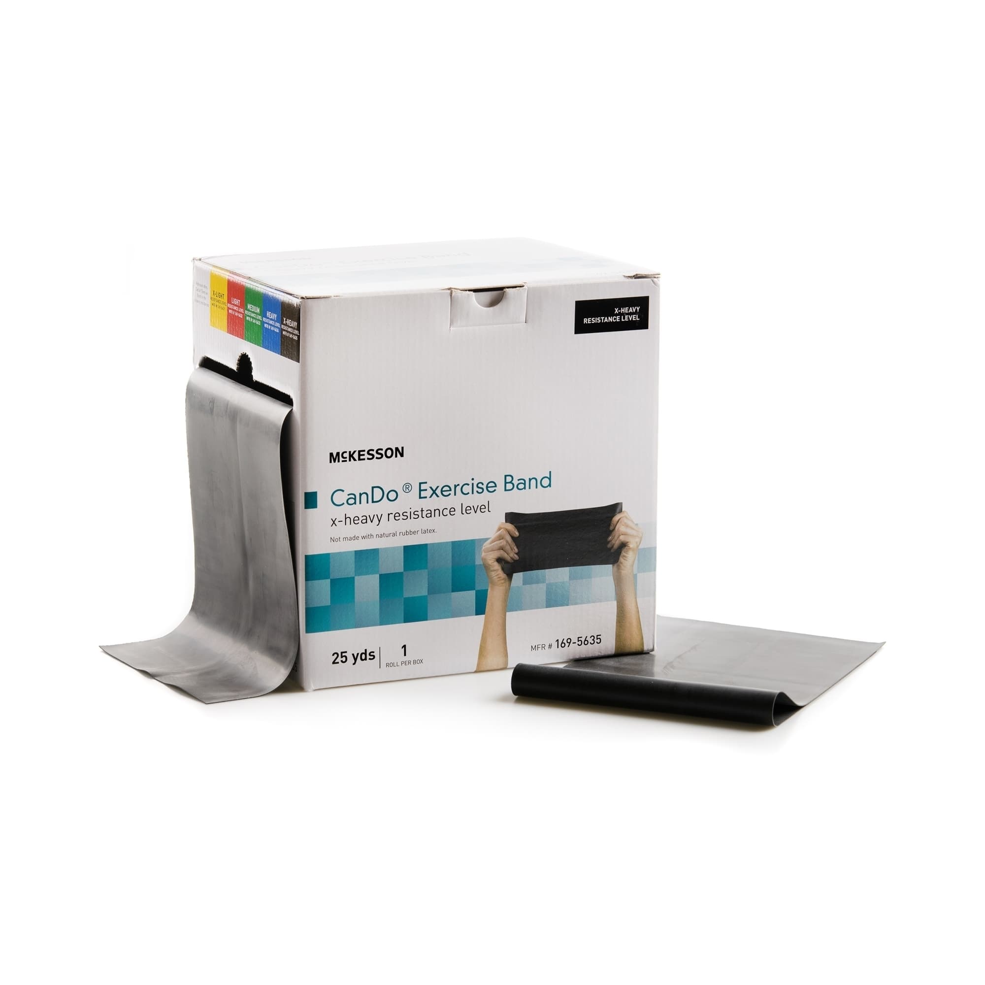 McKesson CanDo Black Extra Heavy Resistance Exercise Band, Latex-Free, 5 Inch x 25 Yard - Image 1