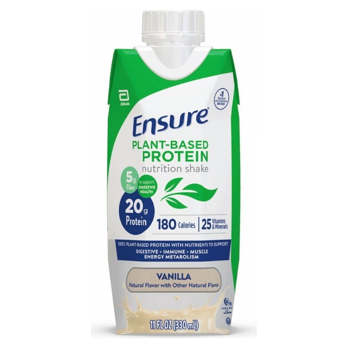 Ensure Plant Based Protein Nutrition Shake, Vanilla, 11 oz - Case of 12 - Image 1