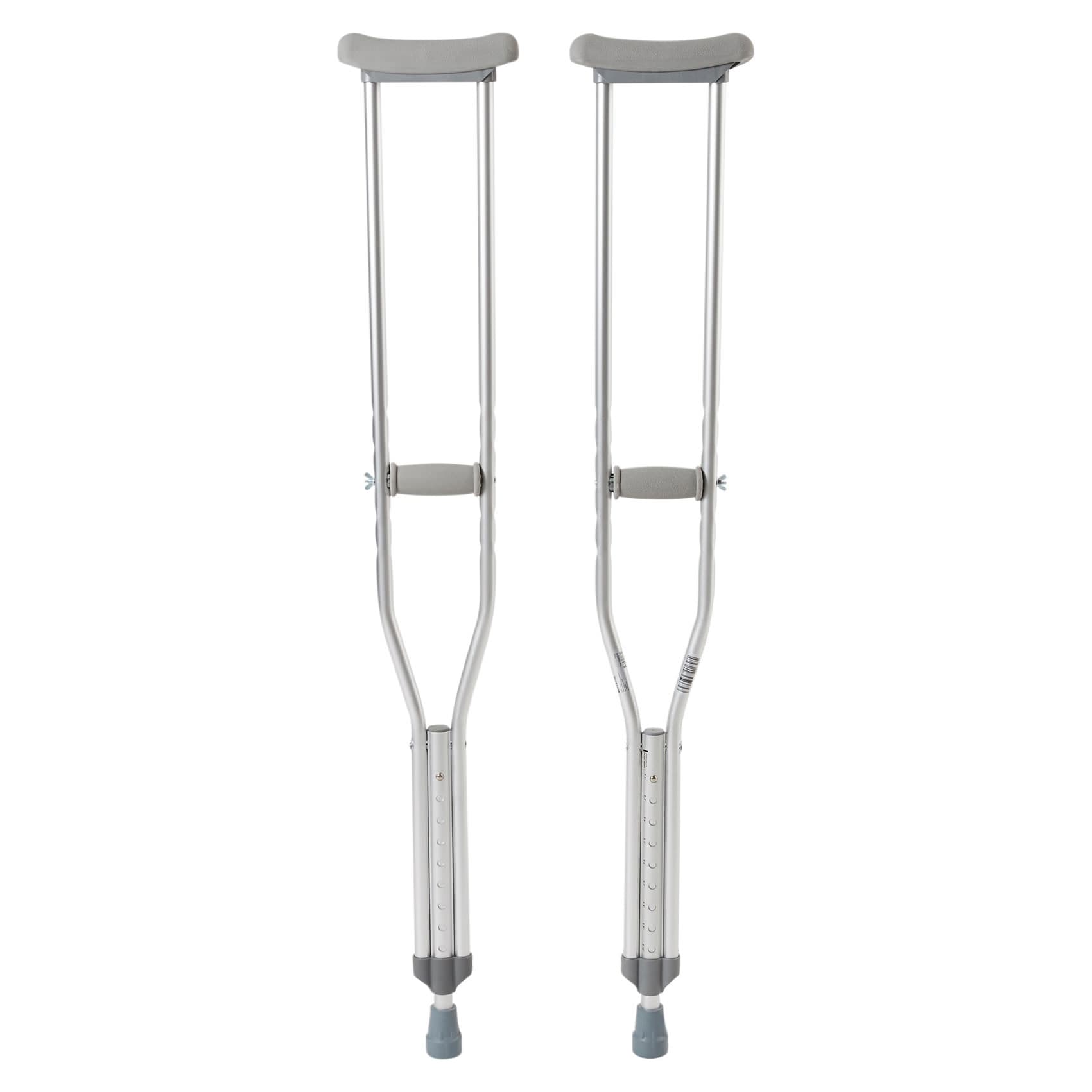 McKesson Push Button Aluminum Crutches with Wing Nut Hand Adjustments