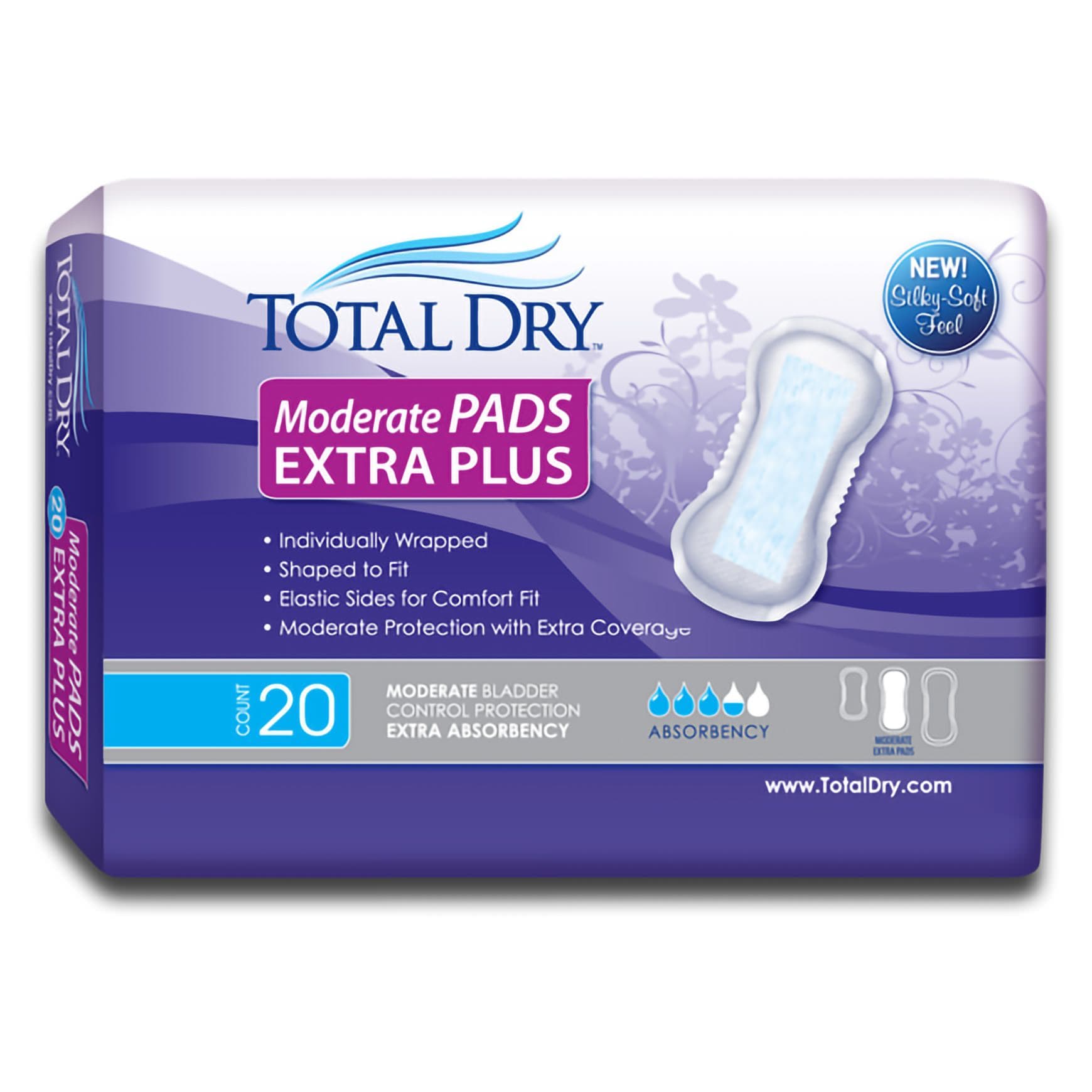 Total Dry Extra Plus Moderate Pads - Case of 180 - Image 1