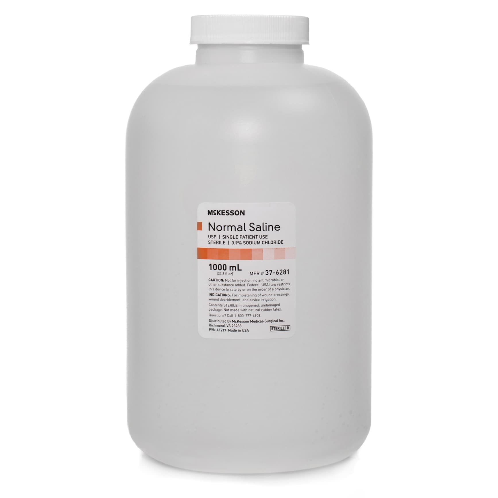 McKesson Irrigation Solution Normal Saline, Bottle, 1000 mL - Case of 6 - Image 1