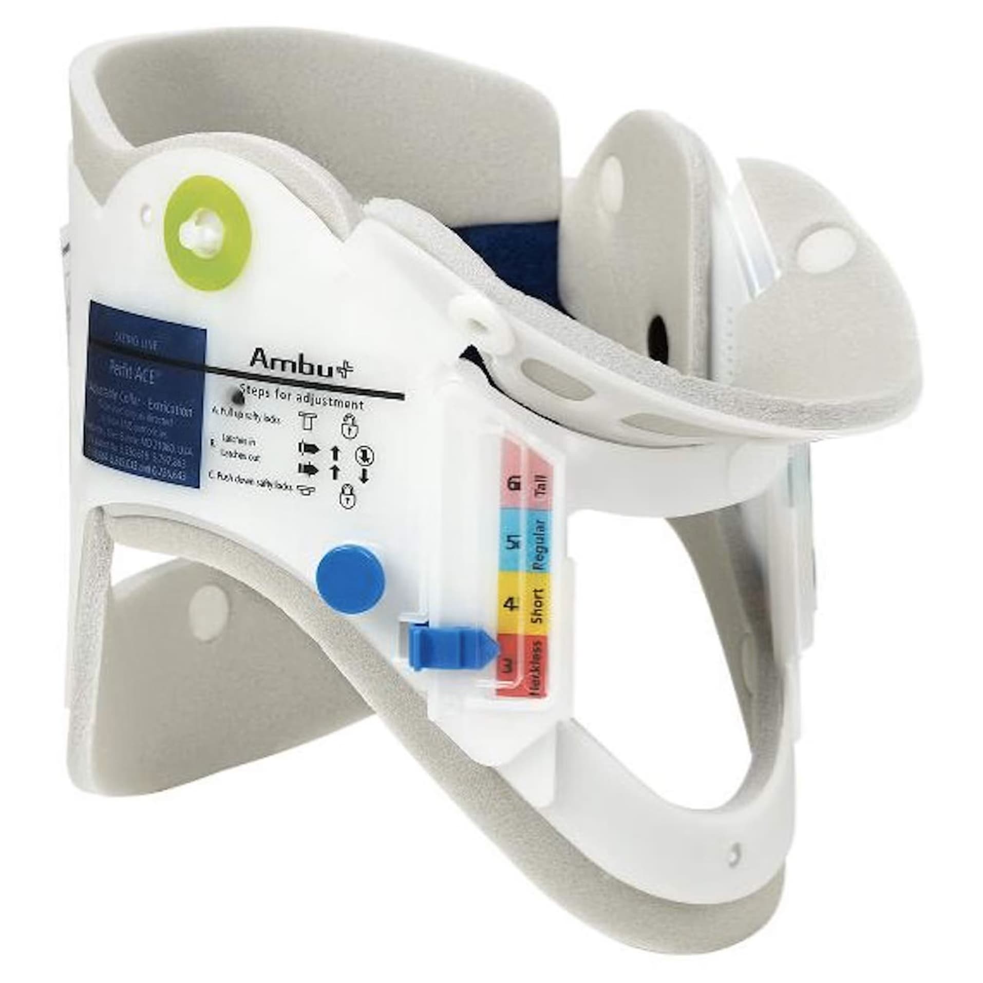 Ambu Perfit ACE Cervical Collar with Headwedge White-Light Gray, Hook n Loop Closure - Image 1