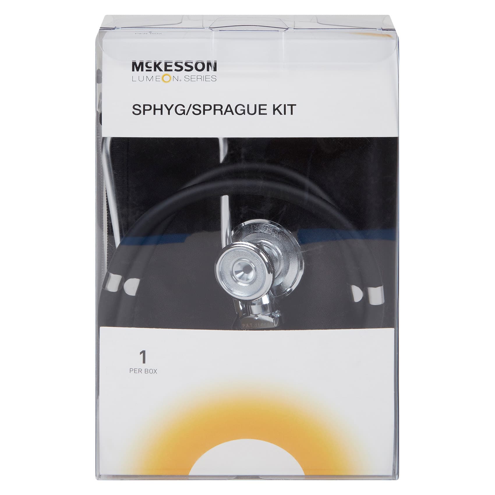 McKesson Reusable Aneroid Stethoscope Set Pocket Aneroid Nylon Cuff, Black-Blue, Dual Head Sprague - Each - Image 1