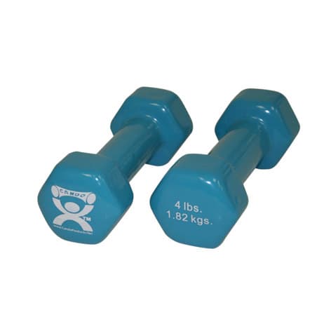 CanDo vinyl coated dumbbell, Light Blue, 4 Lb - Pair - Image 1