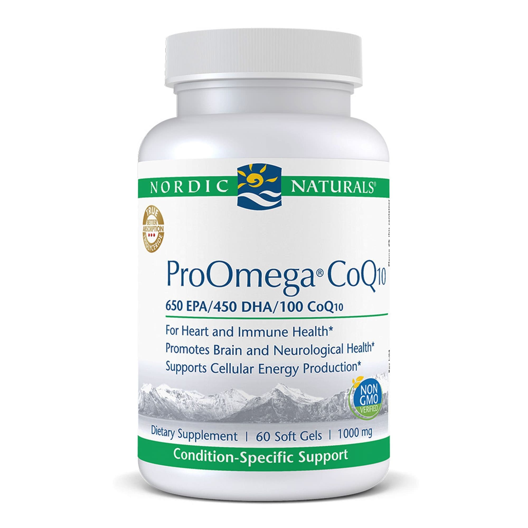 ProOmega CoQ10 Ubiquinone Dietary Supplement - Bottle of 60 Softgels - Image 1