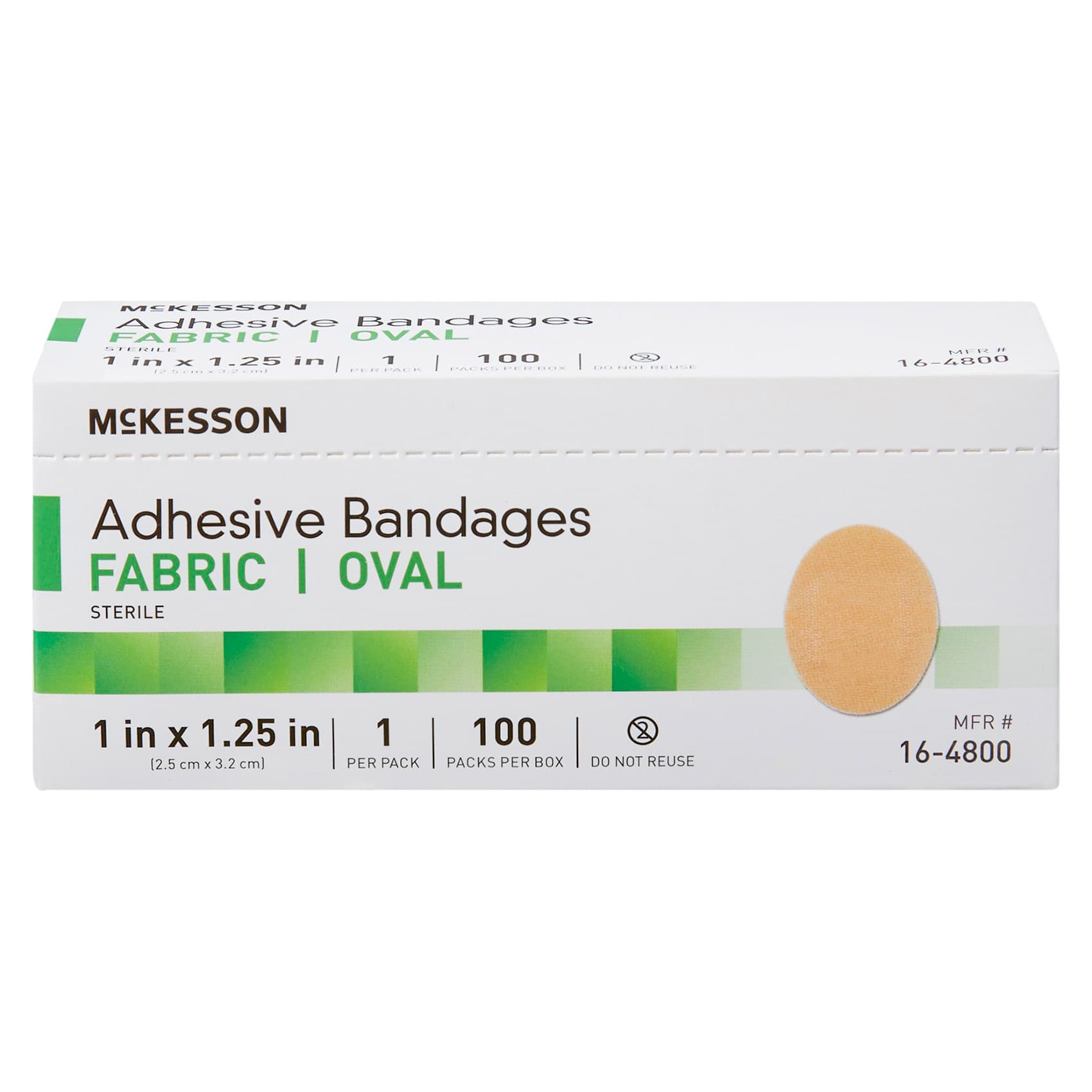 McKesson Adhesive Strip Tan 1 x 1-1/4 Inch Oval Sterile - Image 2