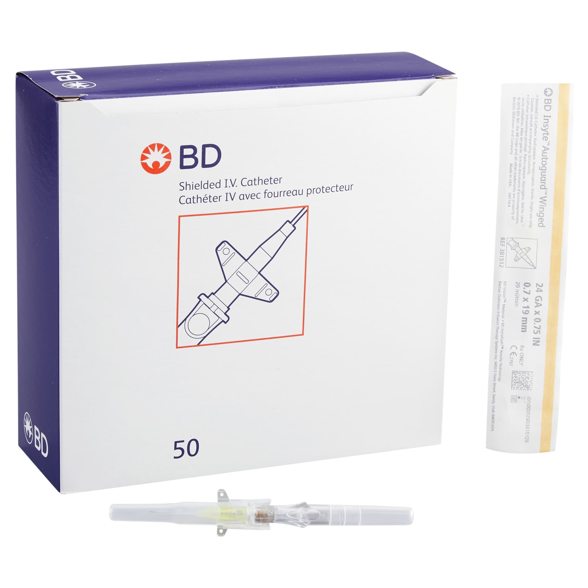 BD Insyte Autoguard Winged Shielded IV Catheters - Image 1