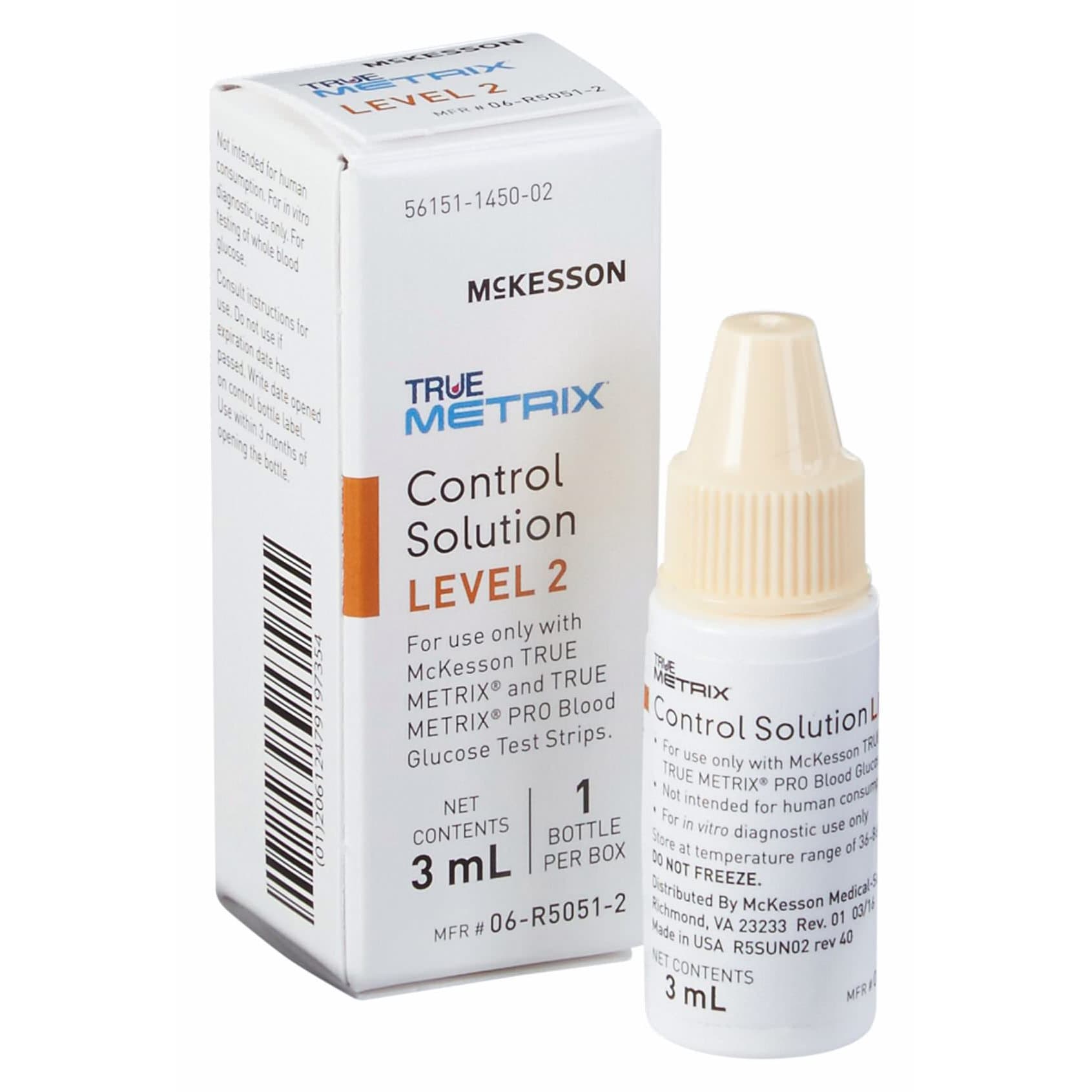 TRUE METRIX Blood Glucose Control Solution, Level 2, 3 mL - Case of 24 - Image 1