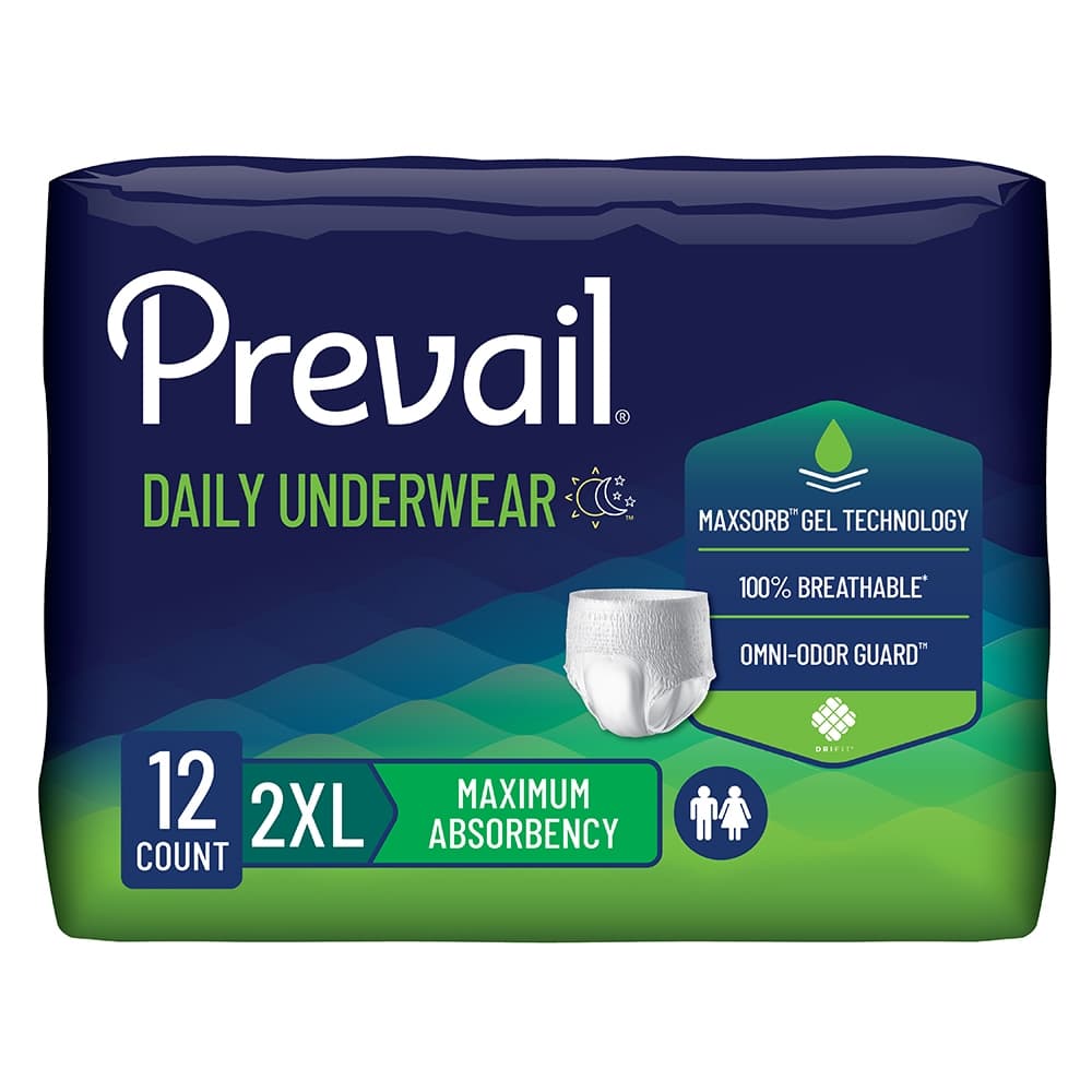 Prevail Maximum Daily Unisex Incontinence Underwear, 2XLarge - Case of 48 - Image 1
