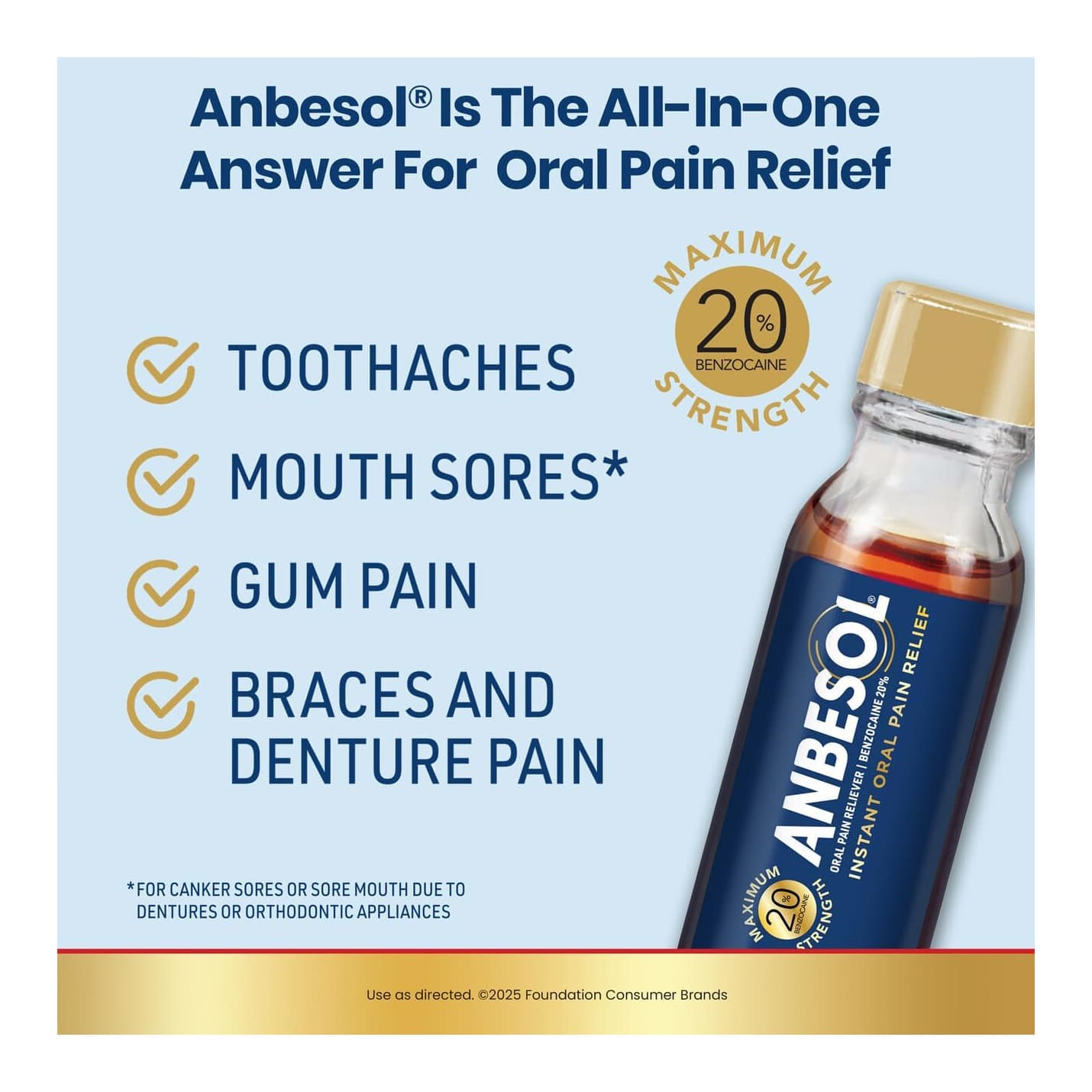 Anbesol Maximum Strength Oral Pain Relief Liquid, 0.41 oz - Each - Image 3