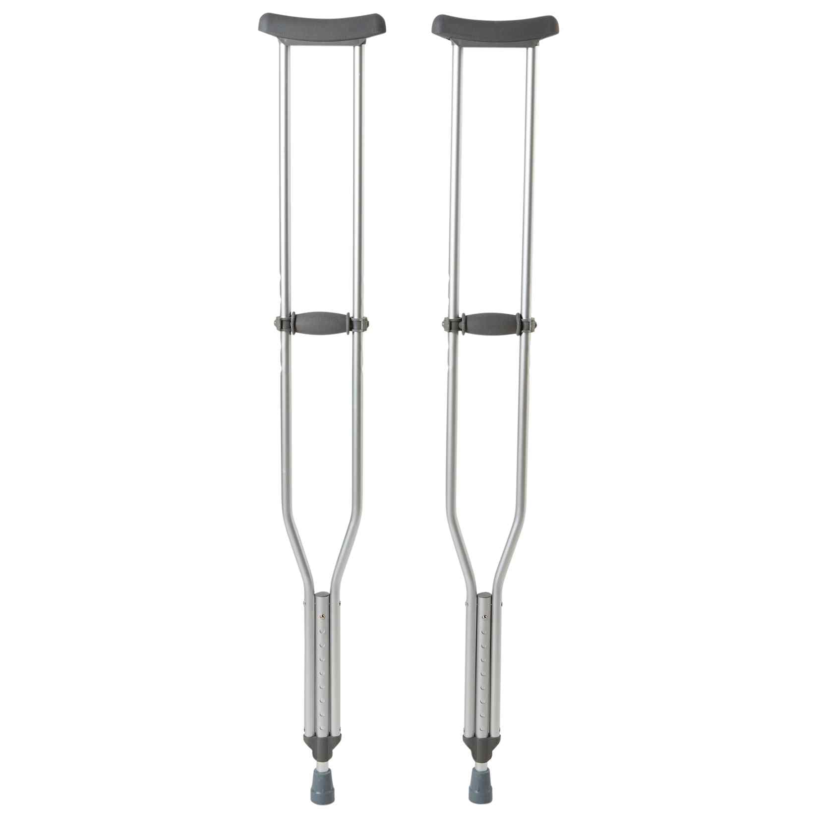 McKesson Push Button Aluminum Crutches with Euro-Style Clip, Tall Adult - Pair - Image 1