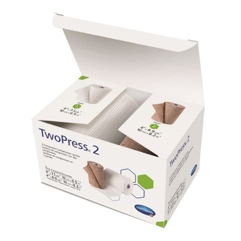 TwoPress 2 Self-Adherent 2 Layer Compression Bandage System Tan-White NonSterile - Case of 8 - Image 1
