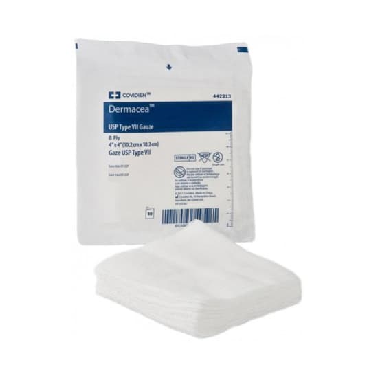 Dermacea 12-Ply USP Type VII Gauze Sponges, Peel Back Package, Sterile, 4 x 4 Inch - Each - Image 1