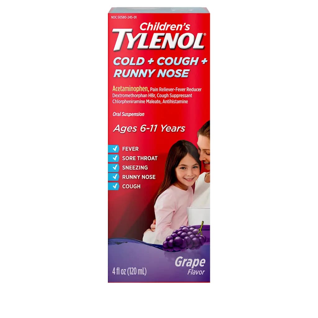 Children’s TYLENOL Cold + Cough + Runny Nose Oral Suspension, 4 oz - Each - Image 1