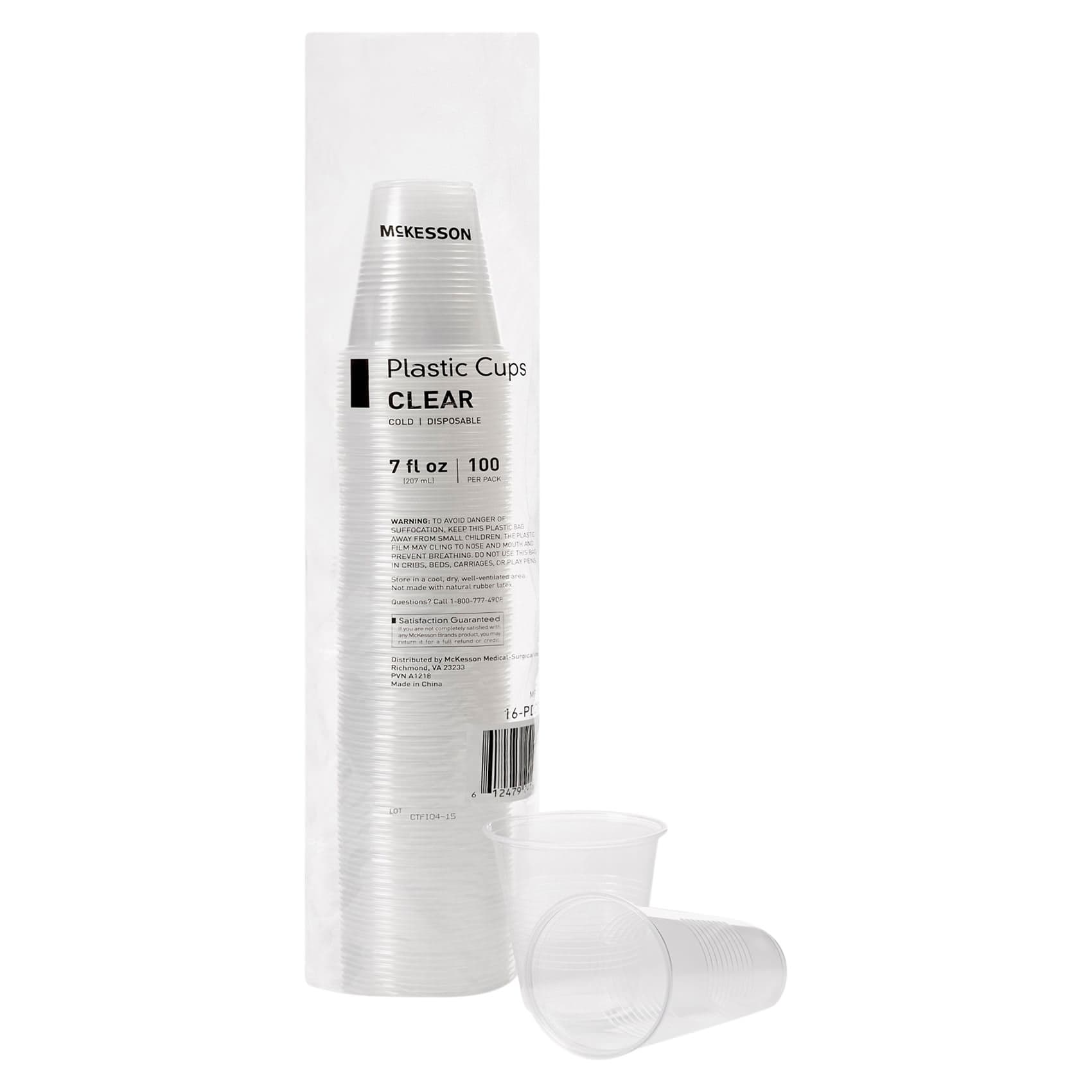 McKesson Drinking Cup Without Handle Cold Disposable, Clear, 7 oz. - Case of 2000 - Image 1