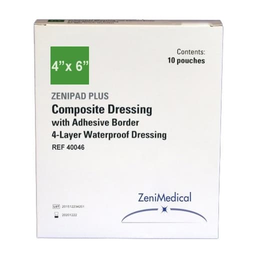 ZeniPad Plus Composite Wound Dressing, 4 x 6 Inch - Box of 10 - Image 1