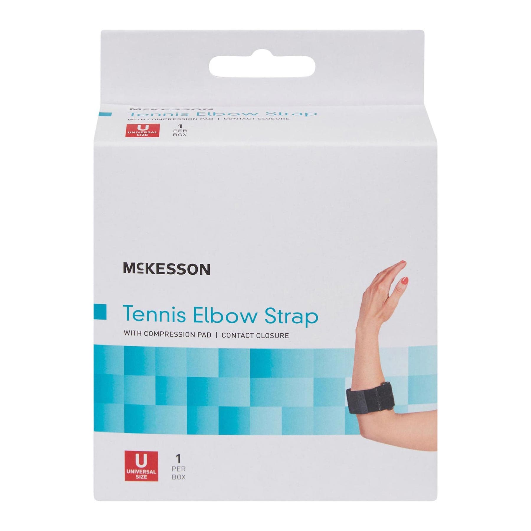 McKesson Elbow Support Strap Black Up to 18 Inch Circum. Hook and Loop with D Ring One Size Fits Most - Image 3