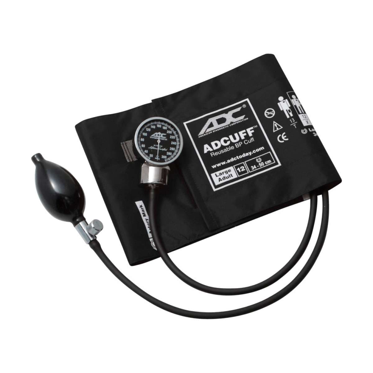 ADC Diagnostix Pocket Aneroid Sphyg, Black, Large-Adult - Image 1