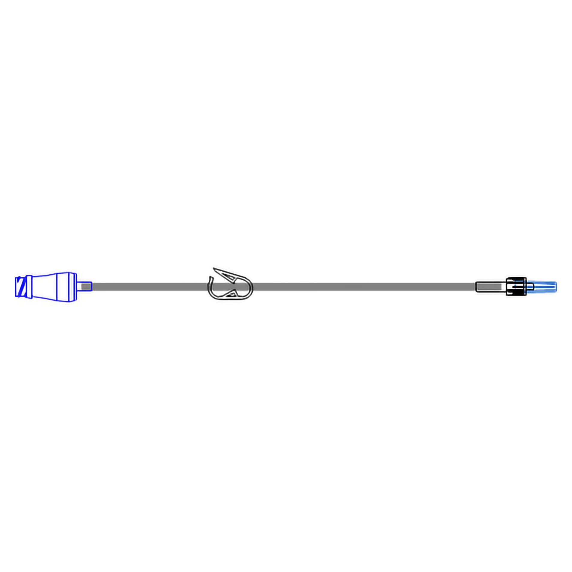 McKesson Small Bore IV Extension Set, Needle Free Port, 0.26 mL, 14 Inch - Case of 50 - Image 1