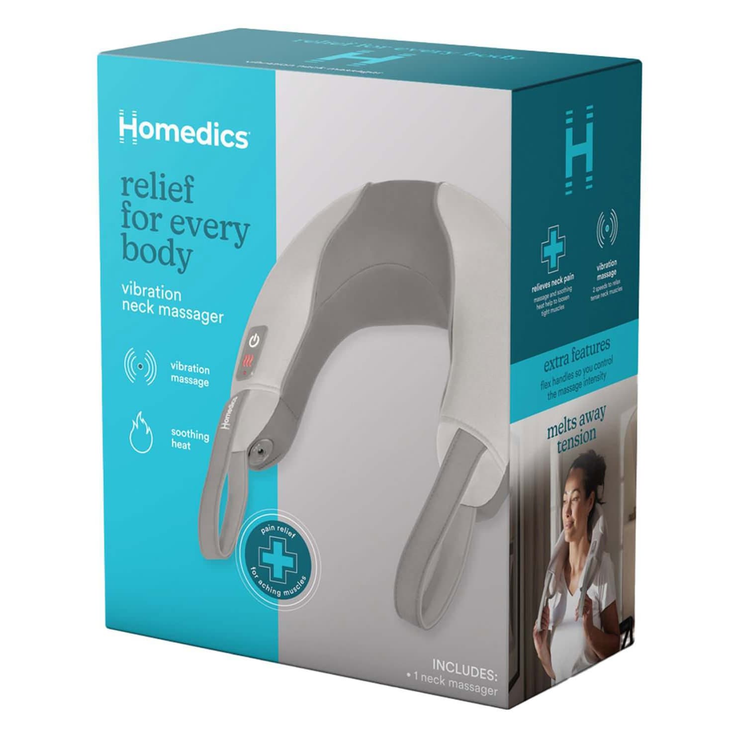 HoMedics Pro Therapy Hand-Held Vibration Neck Massager with Heat, Gray - Case of 4 - Image 1