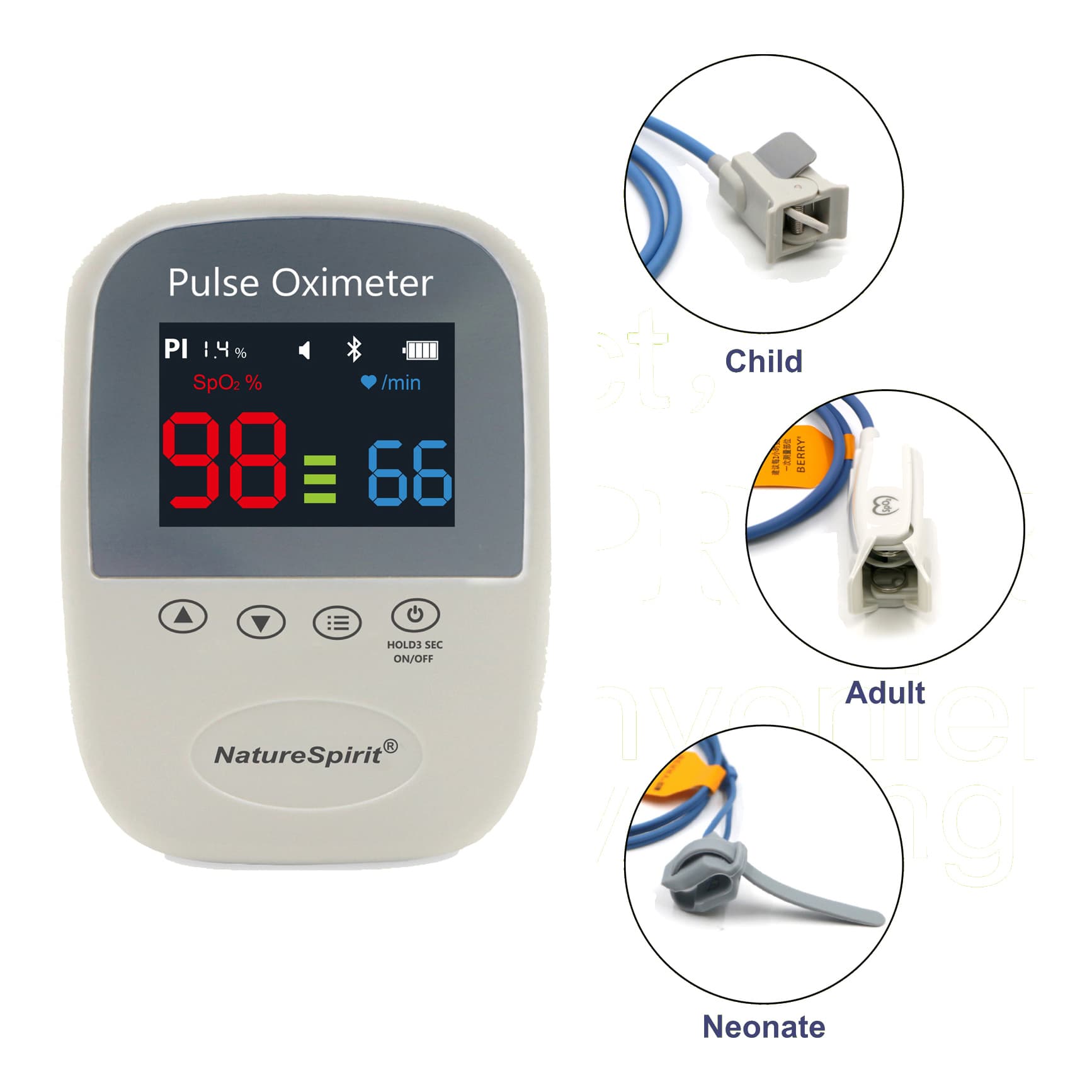 Simpro Handheld Pulse Oximeter With Bluetooth Wireless Connectivity - Image 1