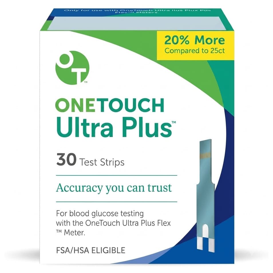 One Touch Ultra Plus Test Strips - Box of 30