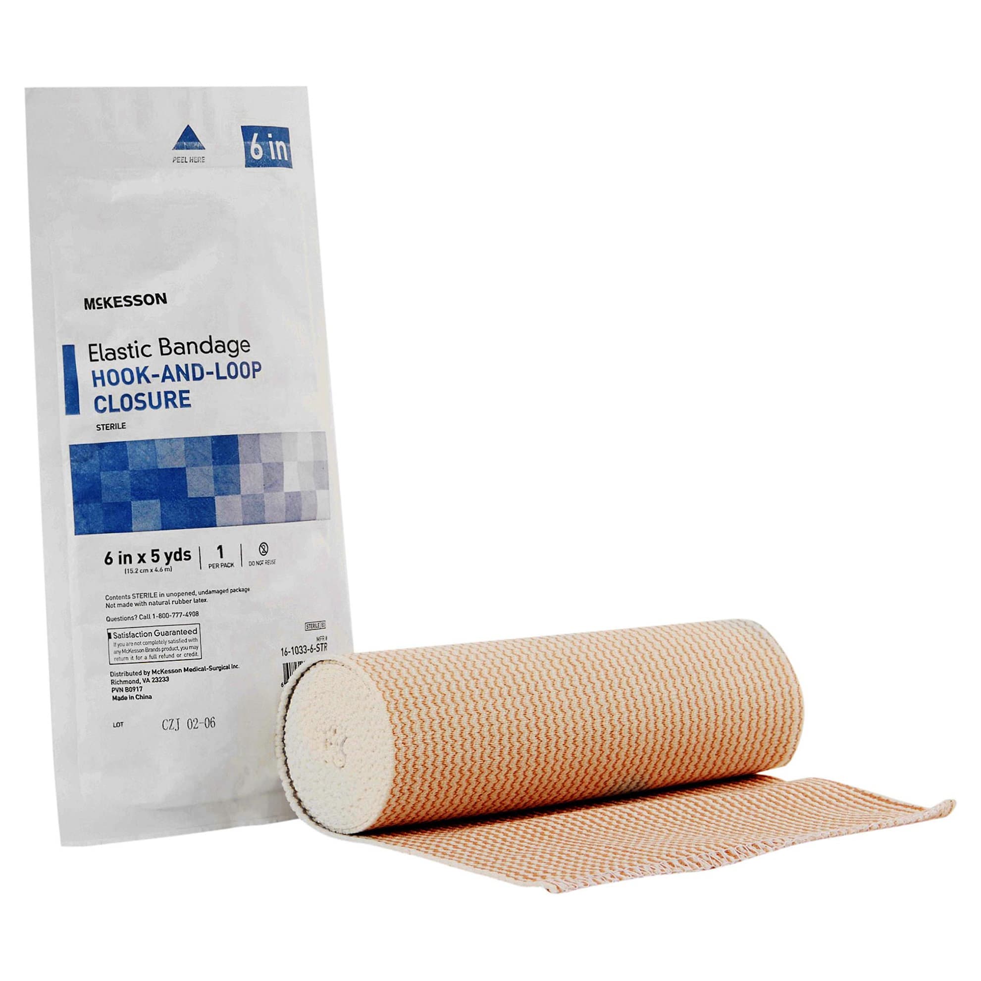 McKesson Hook and Loop Closure Elastic Bandage, 6 Inch x 5 Yard - Image 1