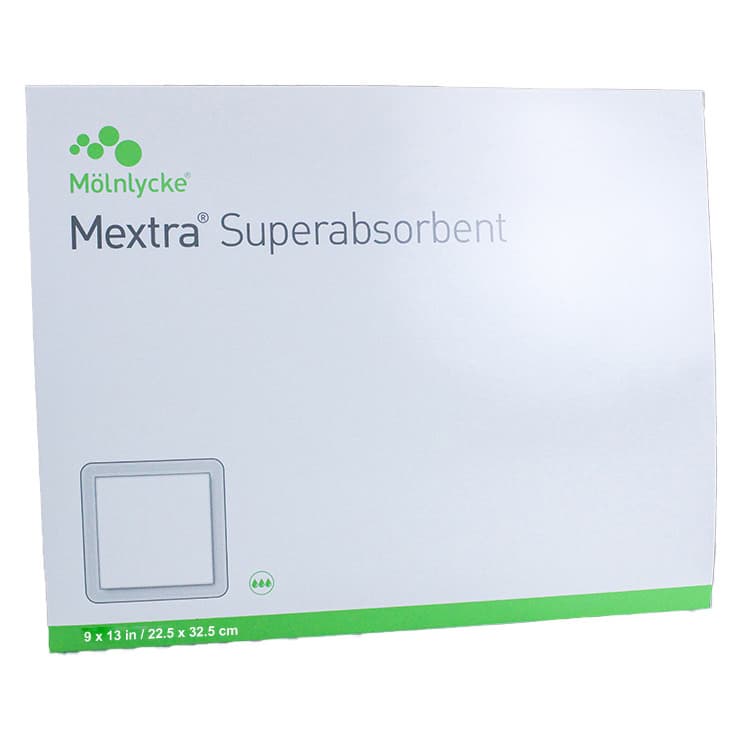 Mextra Superabsorbent Wound Dressing, 9 x 13 Inch - Box of 10 - Image 1