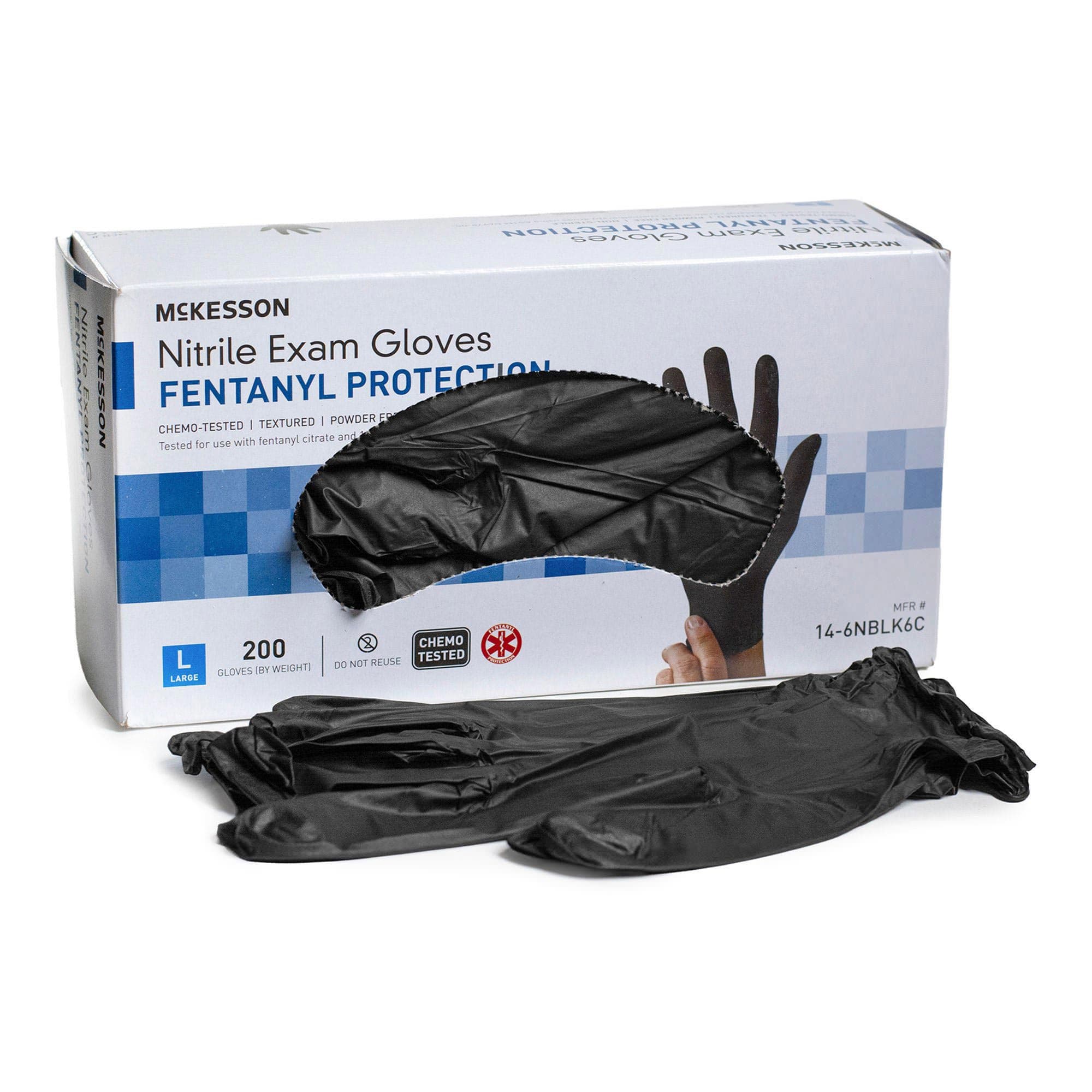 McKesson Confiderm BLK Nitrile Exam Glove, Large - Box of 200 - Image 1