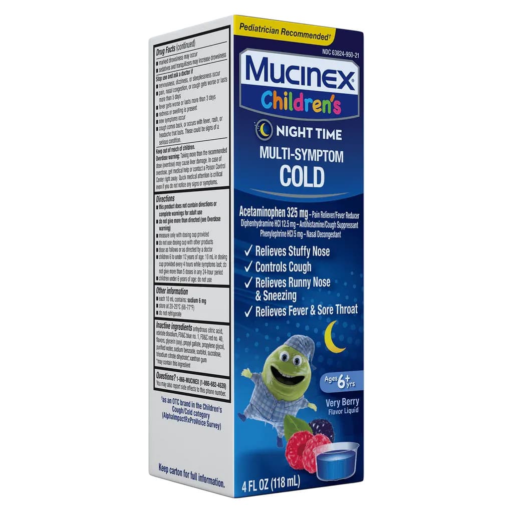 Mucinex Children's Night Time Multi-Symptom Cold Liquid, 325 mg - Each - Image 3