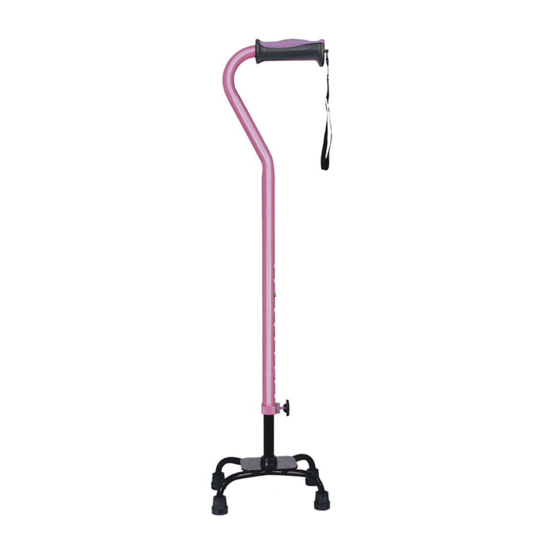 Drive Hugo Ergonomic Quad Cane, Small Base, Rose - Case of 6 - Image 1