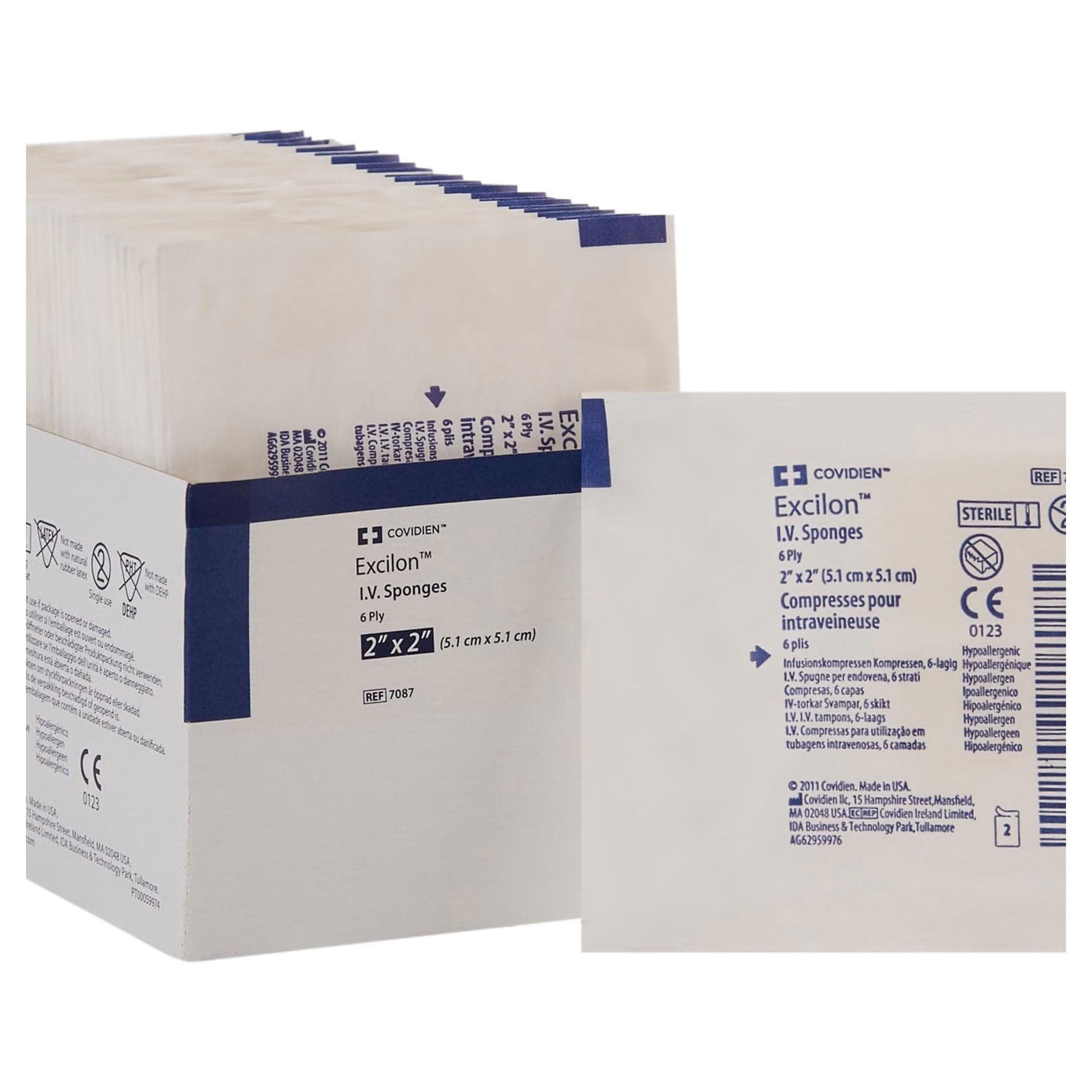 Excilon Nonwoven 6 Ply IV Sponge, 2 x 2 Inch - Case of 700 - Image 1