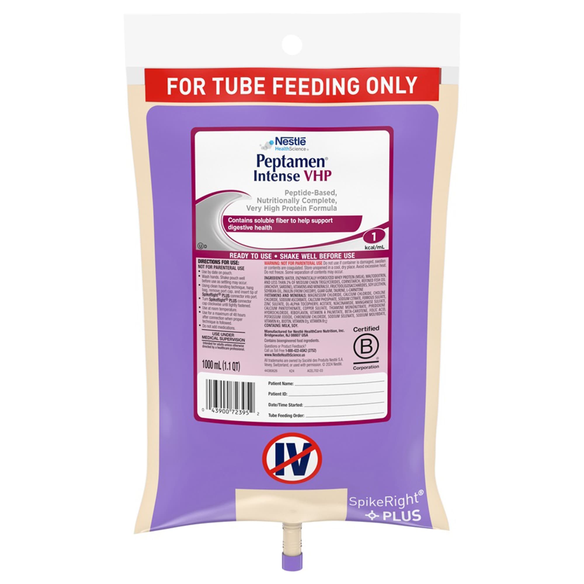 Peptamen Intense VHP Ready to Hang Tube Feeding Formula