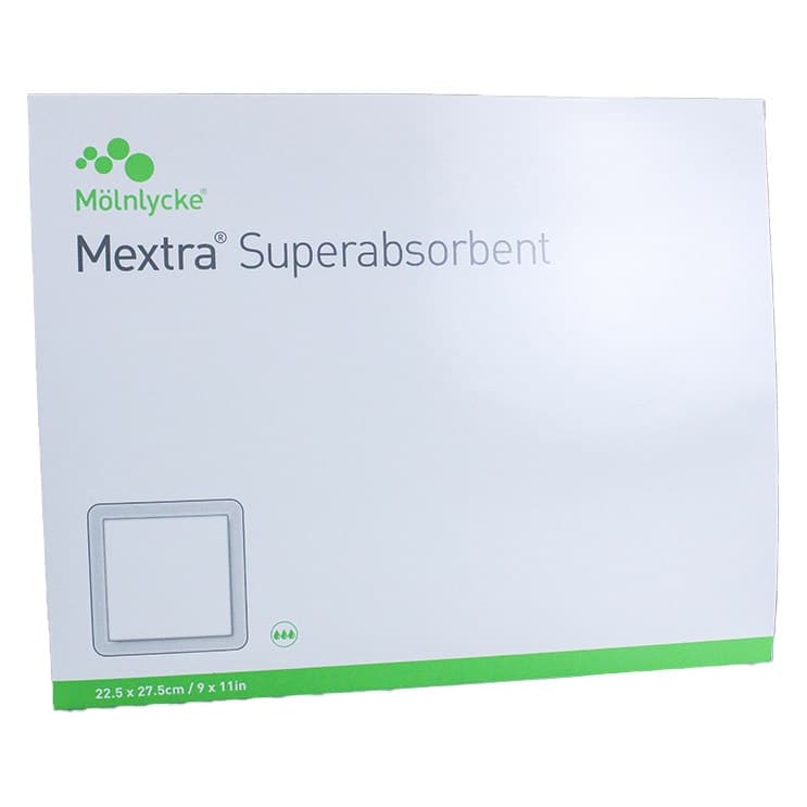 Mextra Superabsorbent Wound Dressing, 9 x 11 Inch - Box of 10 - Image 1