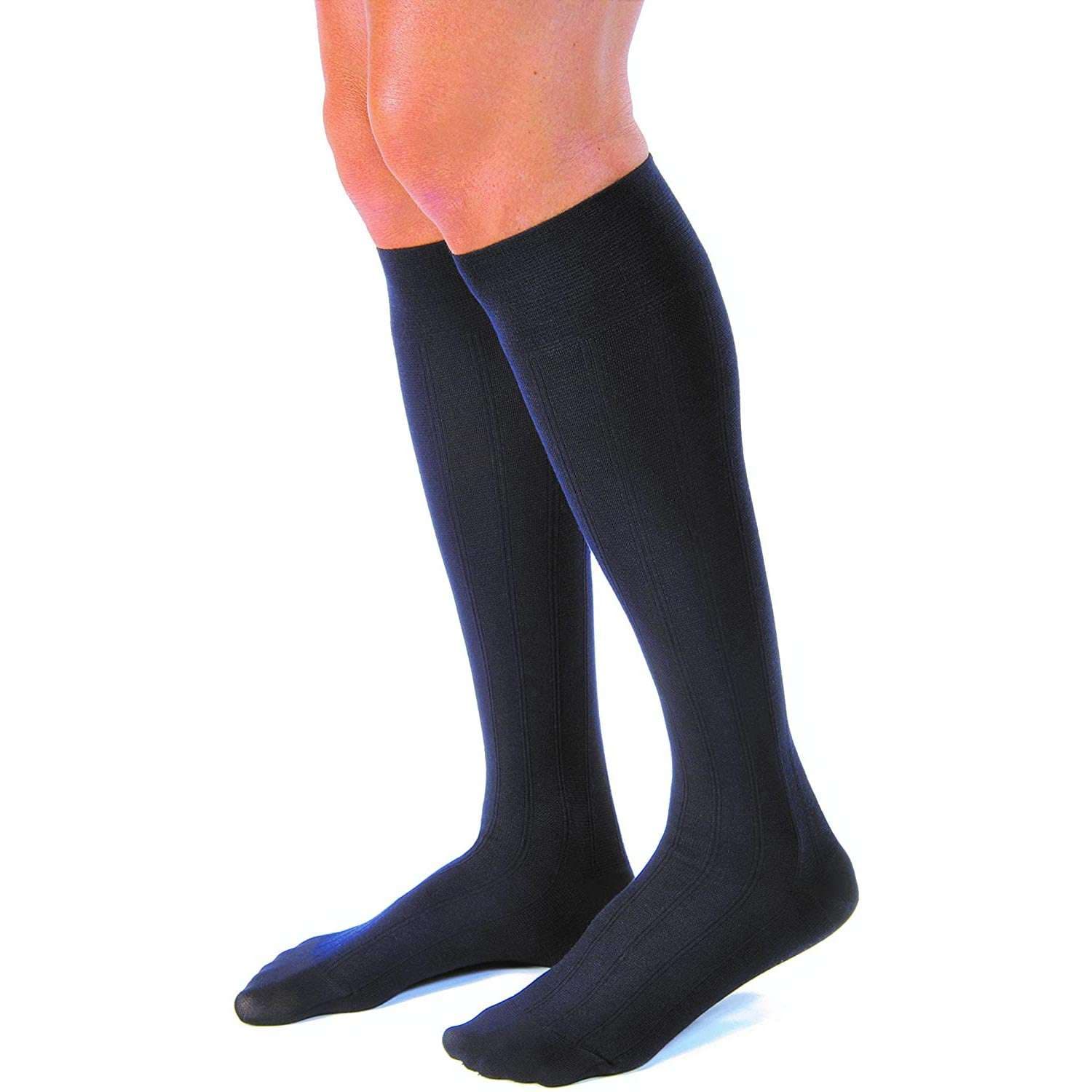 Jobst For Men Casual Compression Socks, 20-30mmHg, Small, Navy - Pair - Image 1