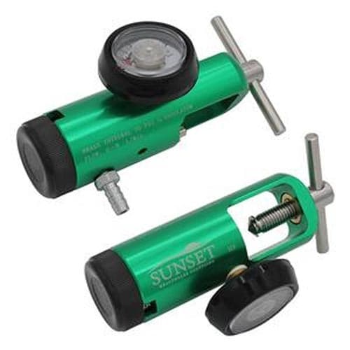 Sunset Mini CGA 870 Oxygen Regulator, 0–8 LPM, Barbed Outlet