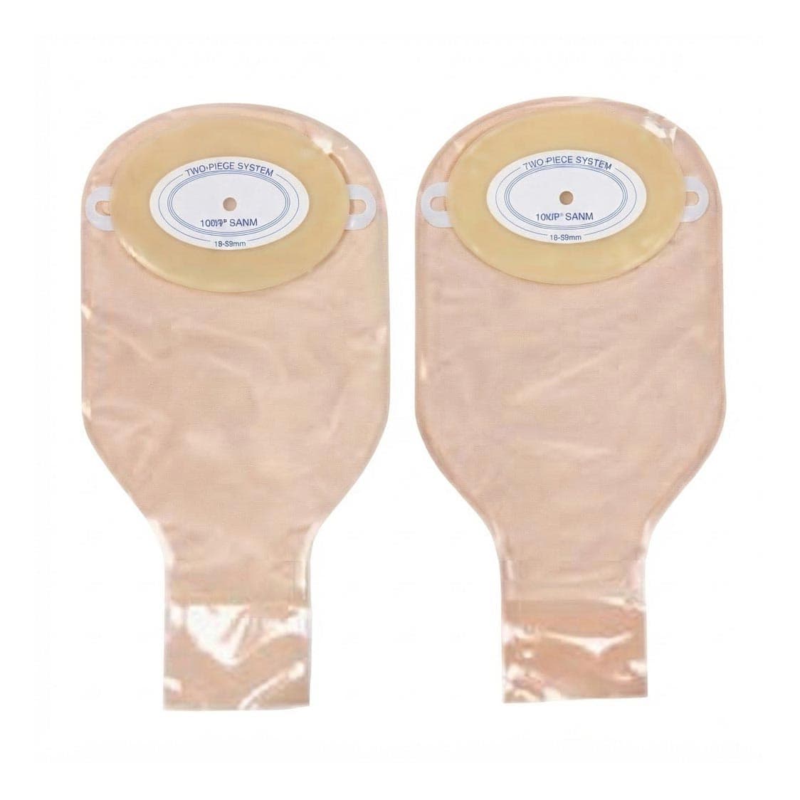 Nu flex Trim To fit Drainable Pouch, Belt Tabs, Oval F Non-Convex, Roll-Up Closure - Box of 10 - Image 1