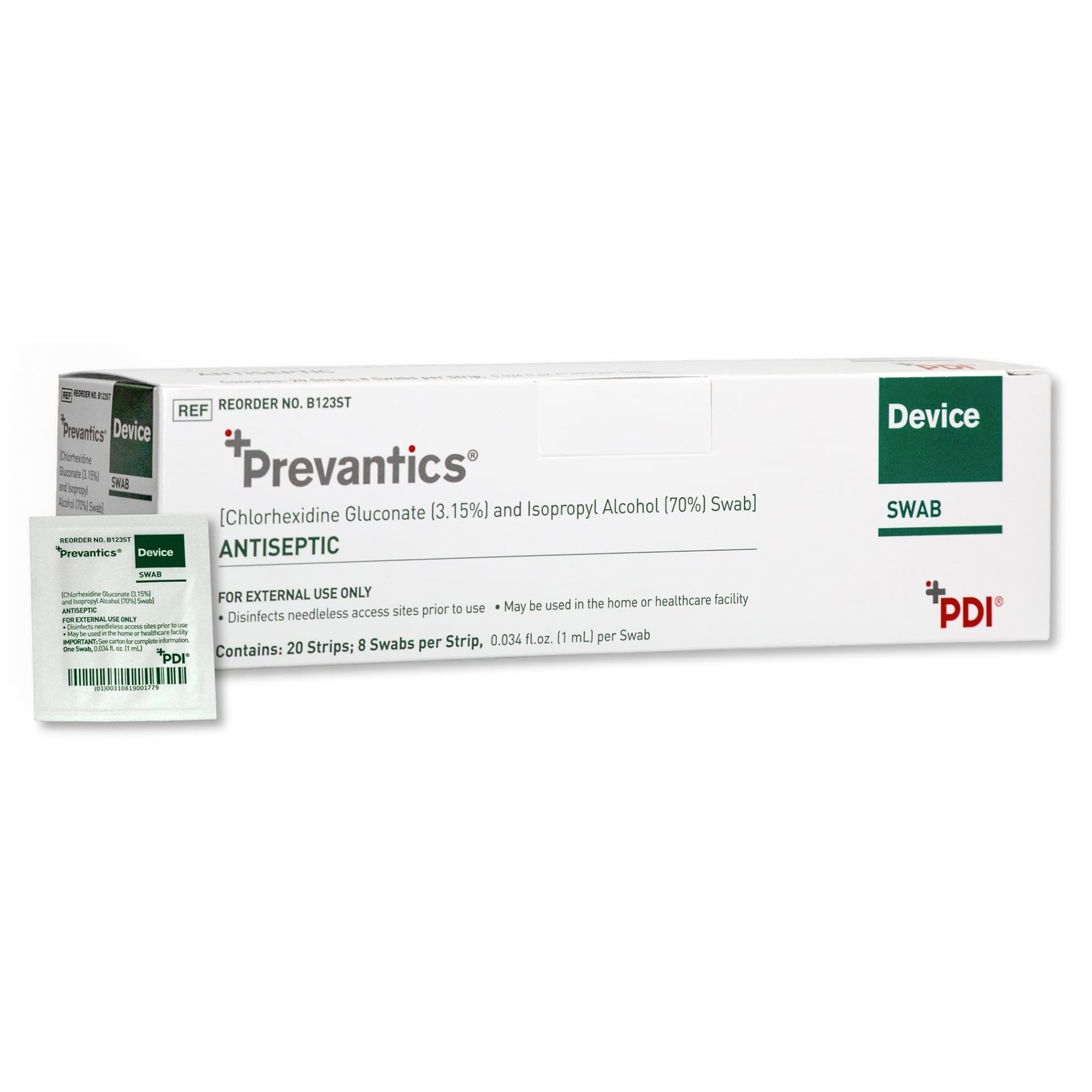 Prevantics CHG Device Swab Strip 70 % Strength - Box of 160 - Image 1