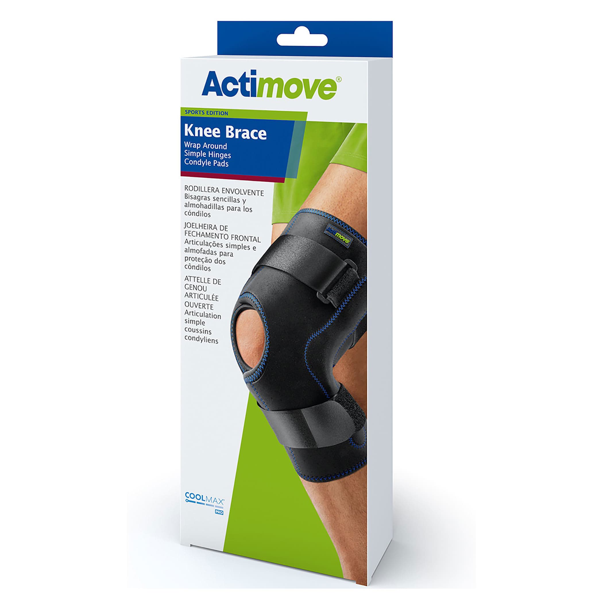 Actimove Knee Brace Wrap Around, Simple Hinges, Condyle Pads, Black - Image 2