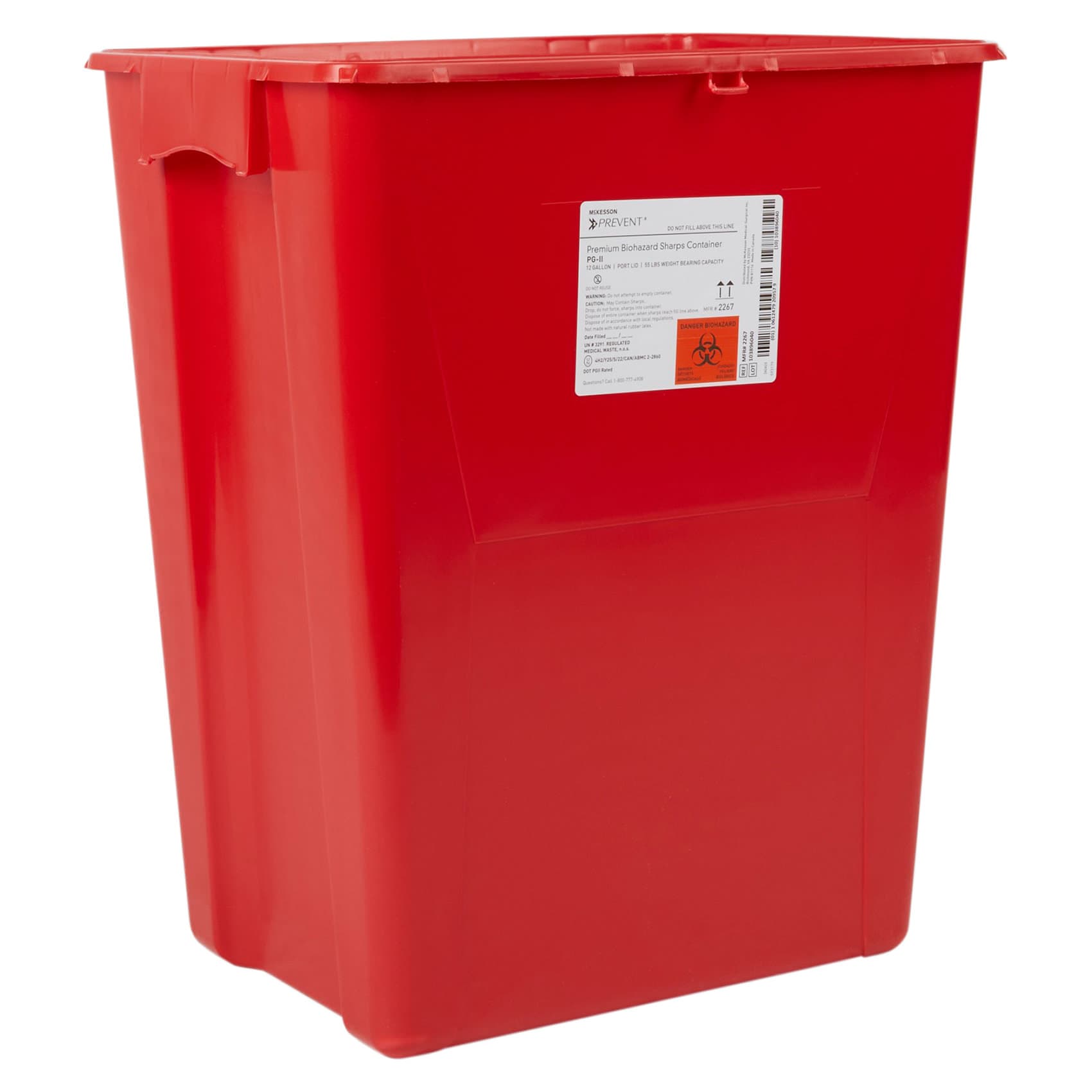 McKesson Prevent Polypropylene Sharps Container, 12 Gallon - Case of 8 - Image 1