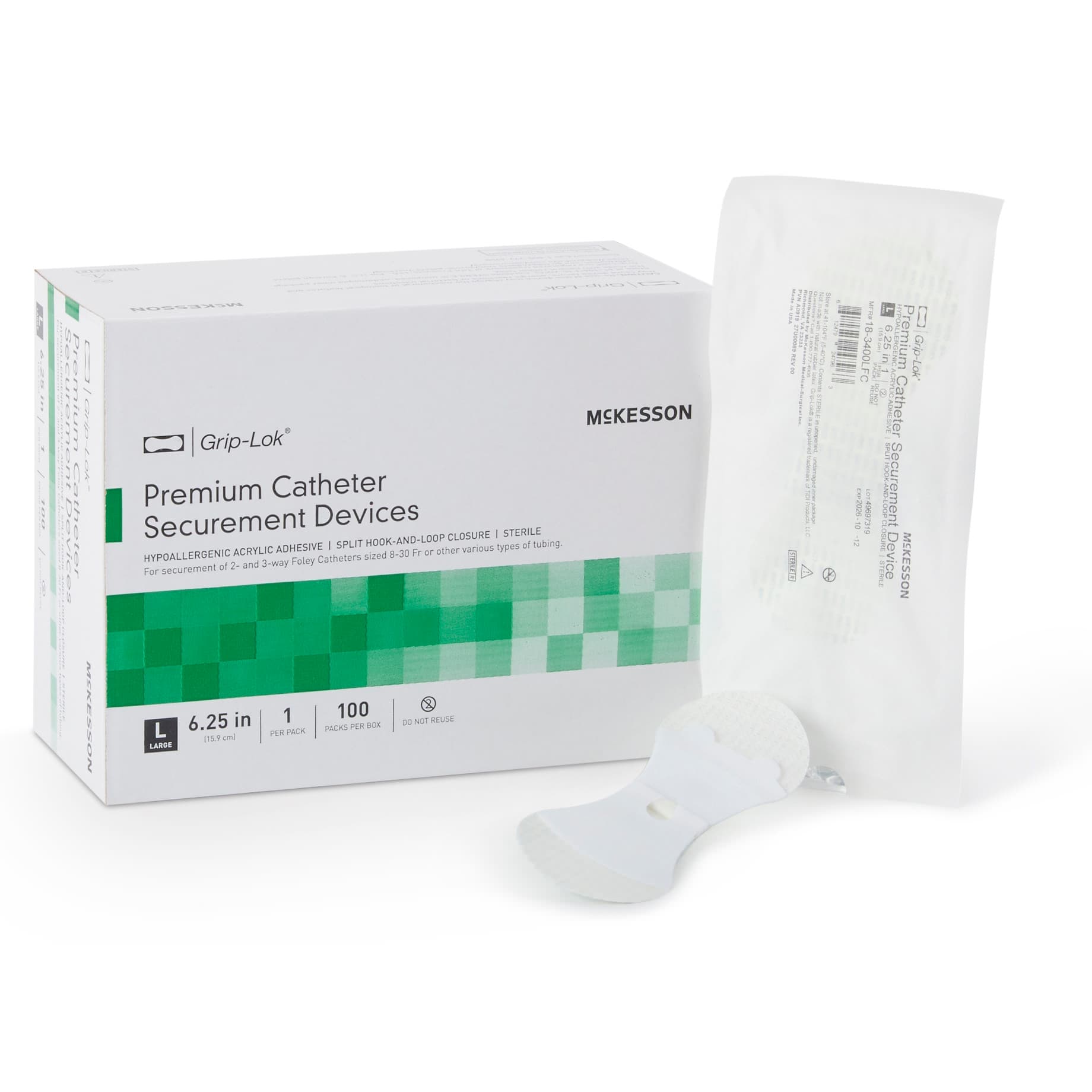 Grip-Lok Premium Catheter Securement Devices - Box of 100 - Image 1