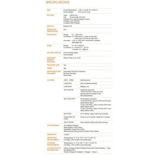 Moog Infinity Orange Enteral Feeding Pump Kit - Image 5