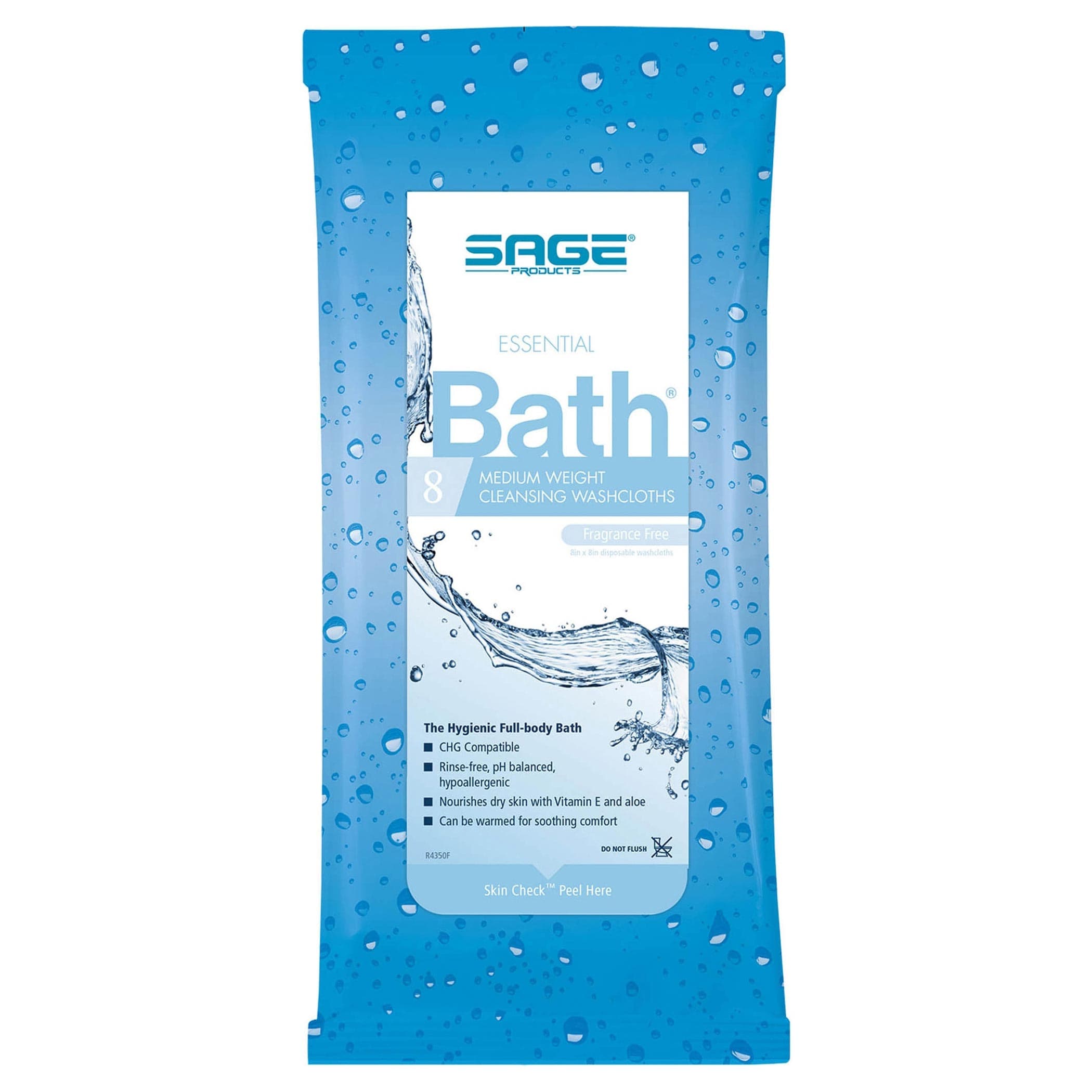 Sage Essential Bath Full Body Cleansing Washcloths, Unscented - Case of 480 - Image 1