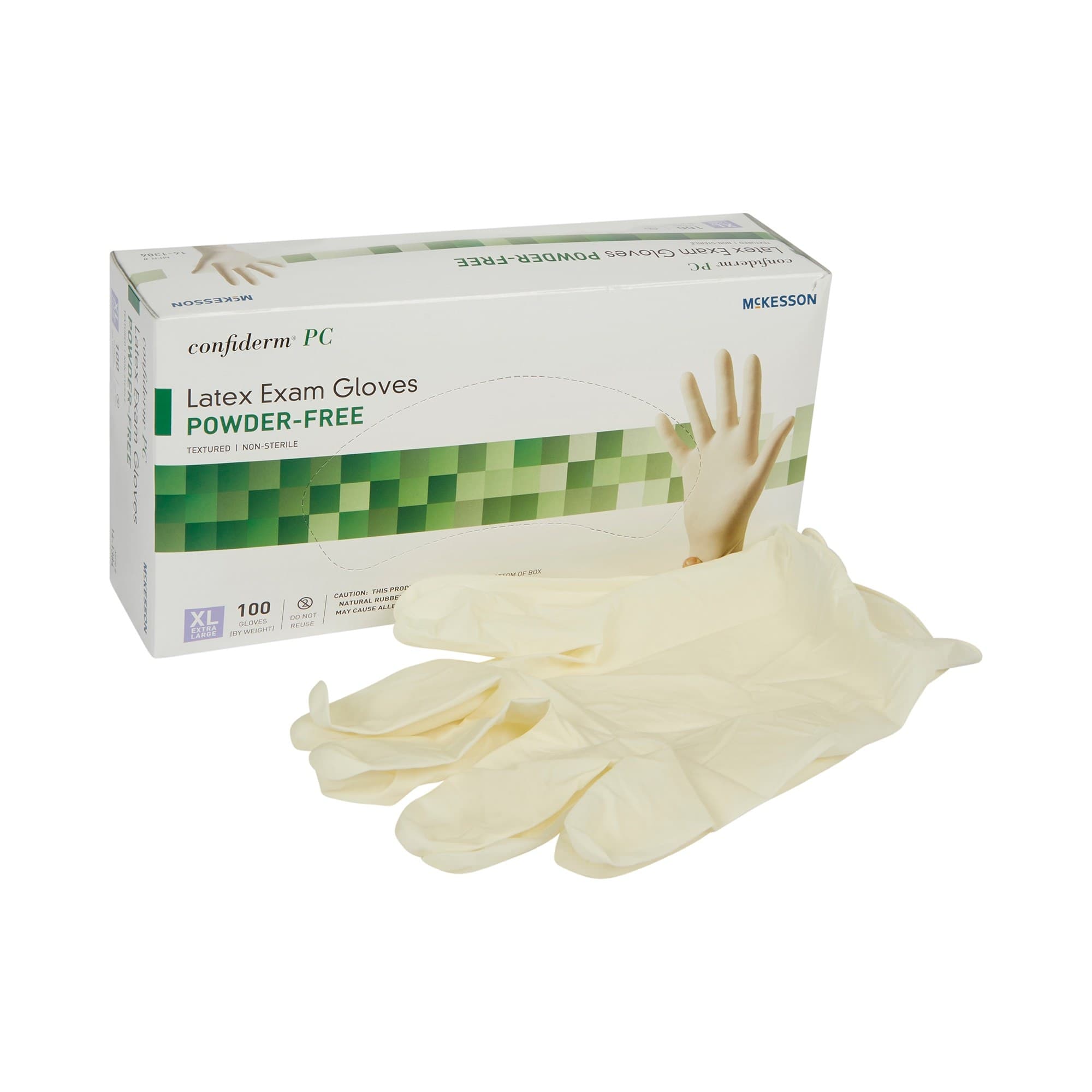 McKesson Confiderm PC Latex Powder Free Exam Gloves, Ivory, X-Large - Case of 1000 - Image 1