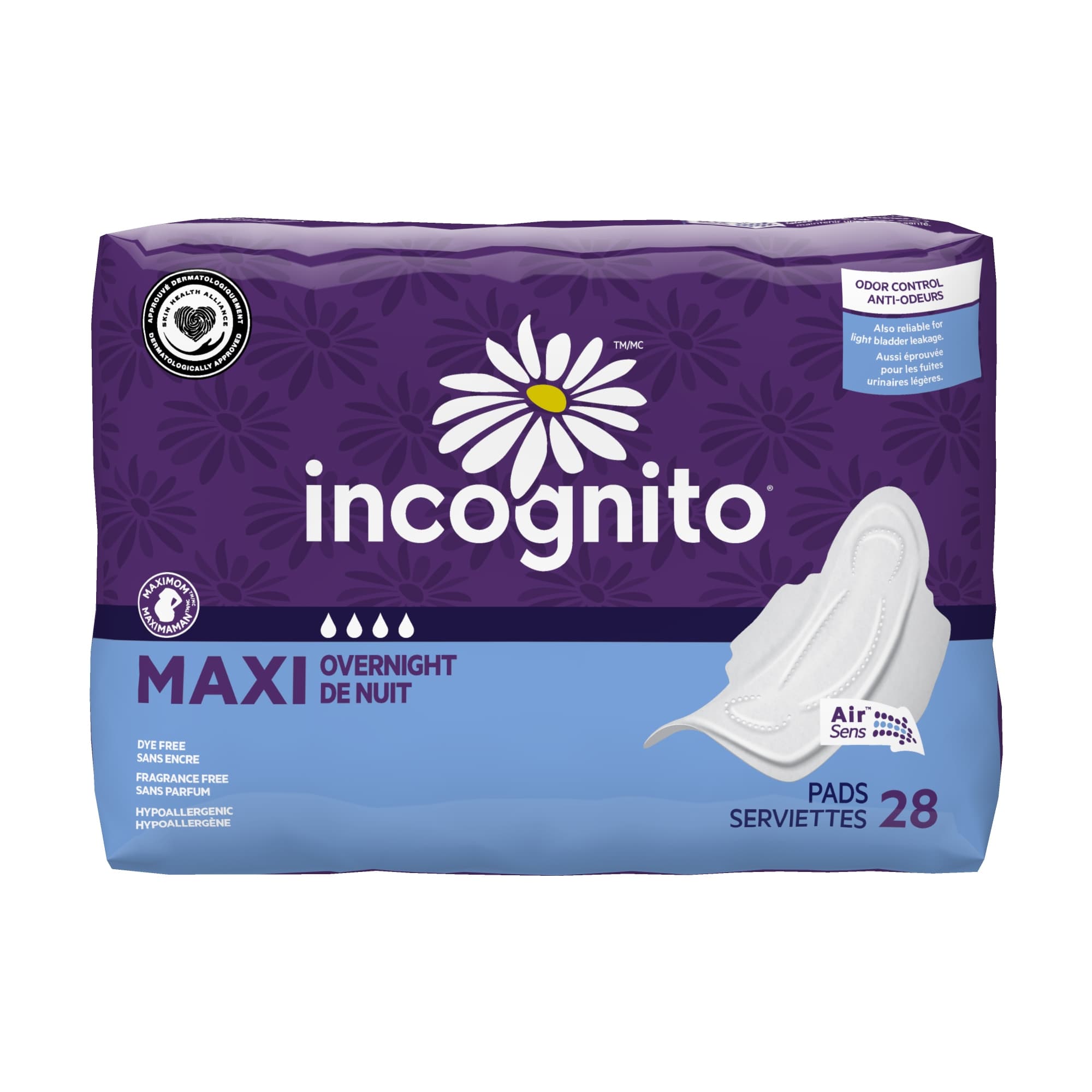Incognito Maxi Overnight Pads with Wings - Image 2