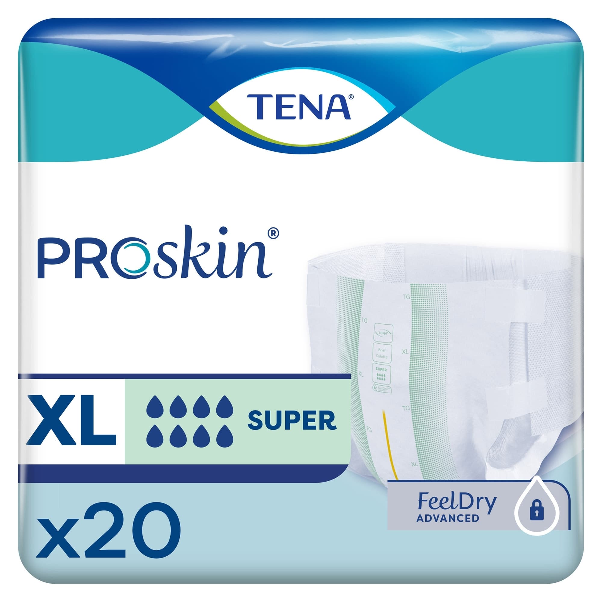 TENA ProSkin Super Unisex Brief Heavy Absorbency, Extra Large - Bag of 20 - Image 1