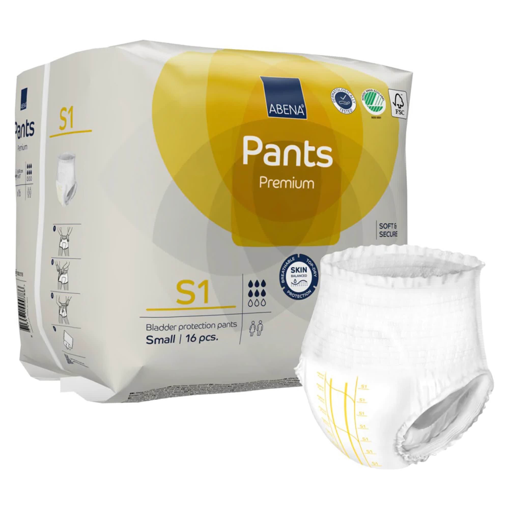 Abena Premium Bladder Protection Pants, Small, Level 1 - Package of 16 - Image 1